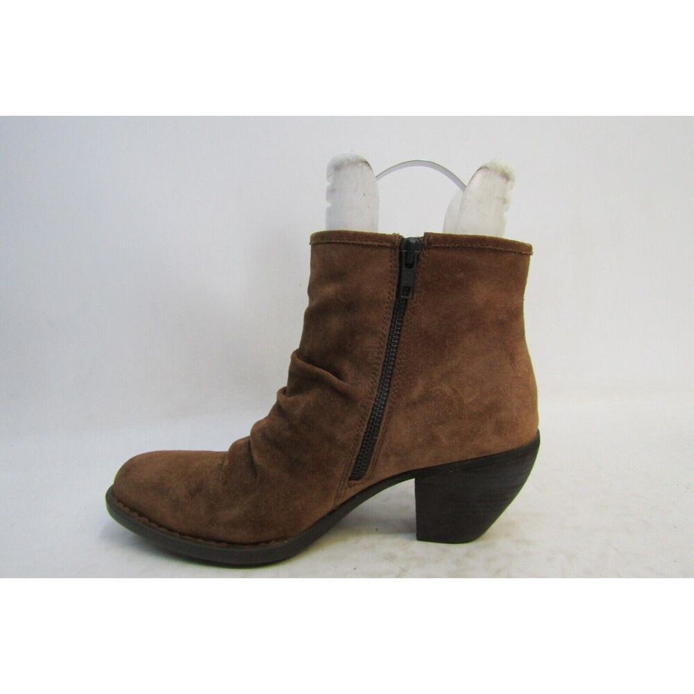 Born Womens Size 9.5 M Brown Suede Zip Ankle Fashion Boots Bootie - Picture 2 of 11